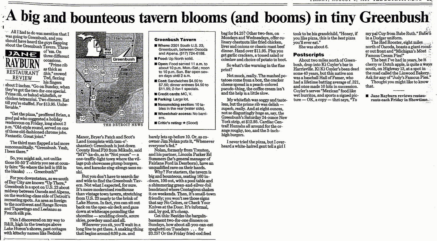Greenbush Tavern - Aug 1991 Review (newer photo)